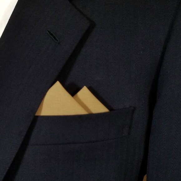 New - Khaki Tan Cotton Pre-Folded Pocket Square Handkerchief Insert - Picture 2 of 7